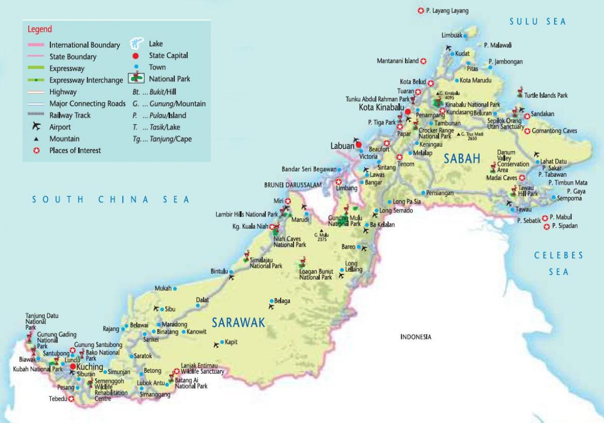 cestnú mapu polostrovná malajzia