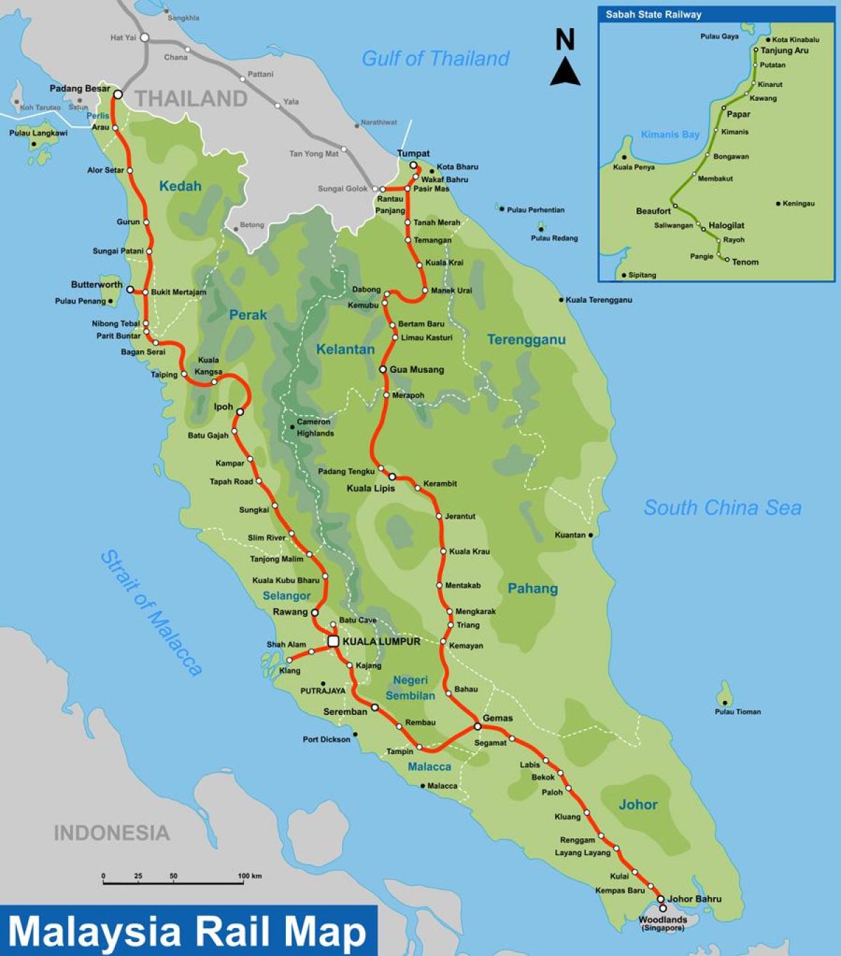 ktm trasy, mapu malajzie