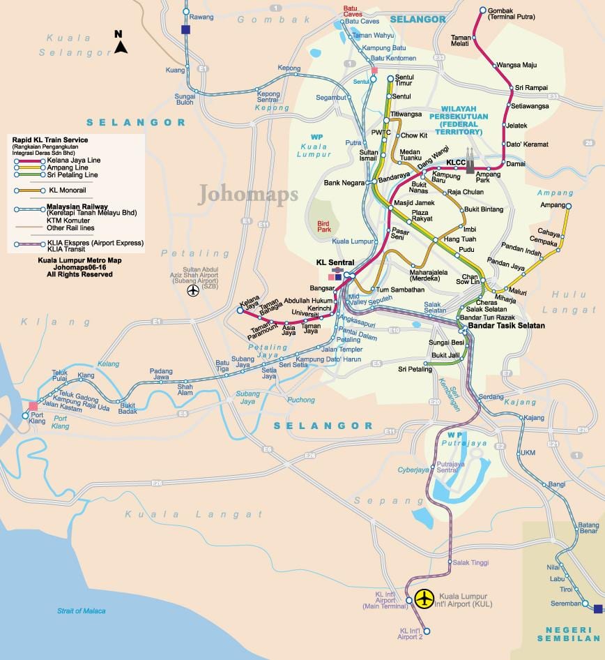 malajzia metro mapu