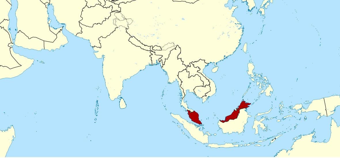 mapa zobrazuje malajzia