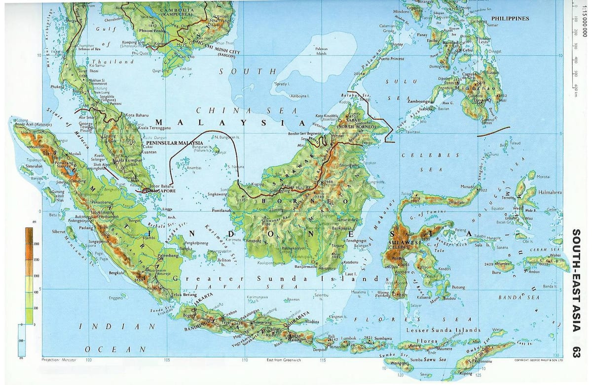 mapu malajzie, topografické