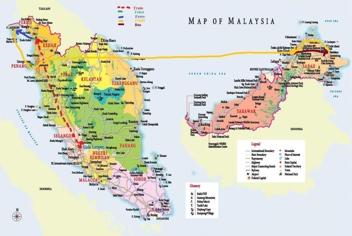 malajzia mapa hd