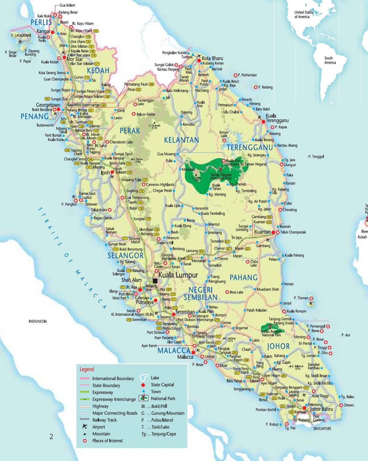 mapa mapa trasy malajzia
