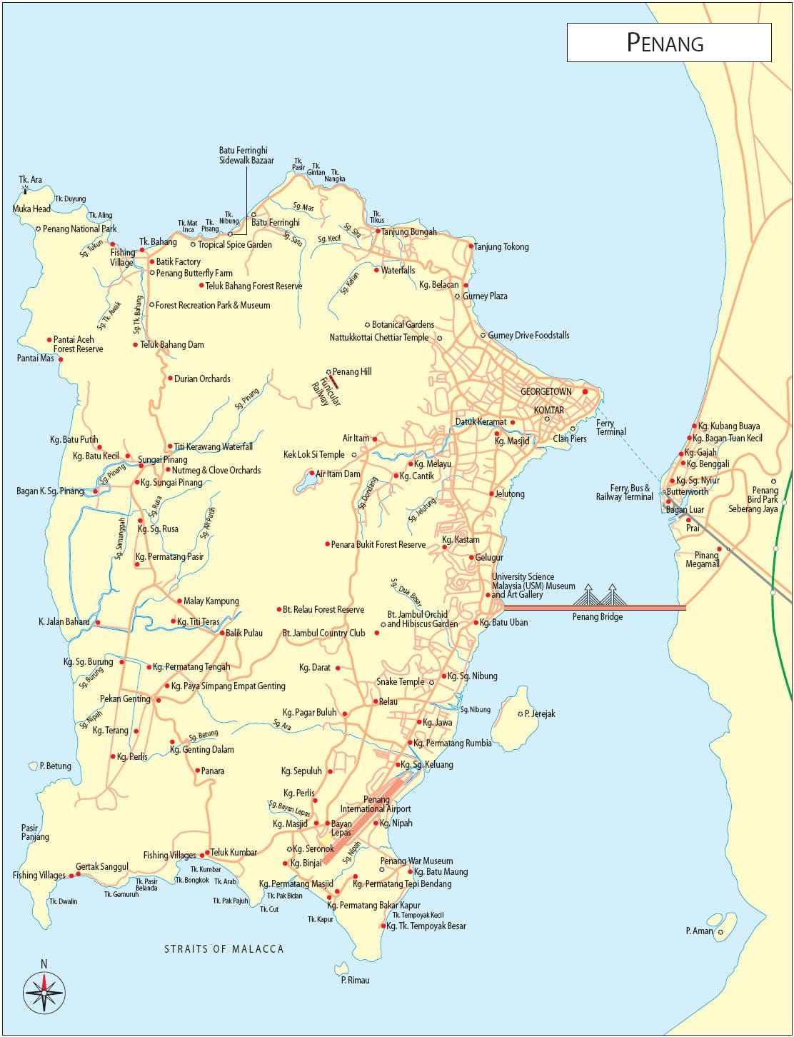 mapa pulau pinang malajzia