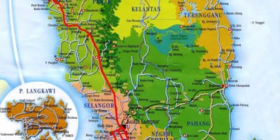Mapa južnej malajzia