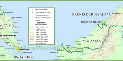 Malajzia geografia mapu