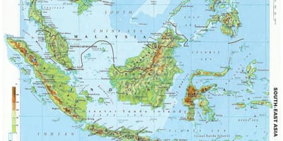 Mapu malajzie, topografické