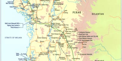 Mapa perak štátu, malajzia