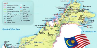 Mapa východná malajzia