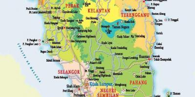 Mapa západnej malajzii